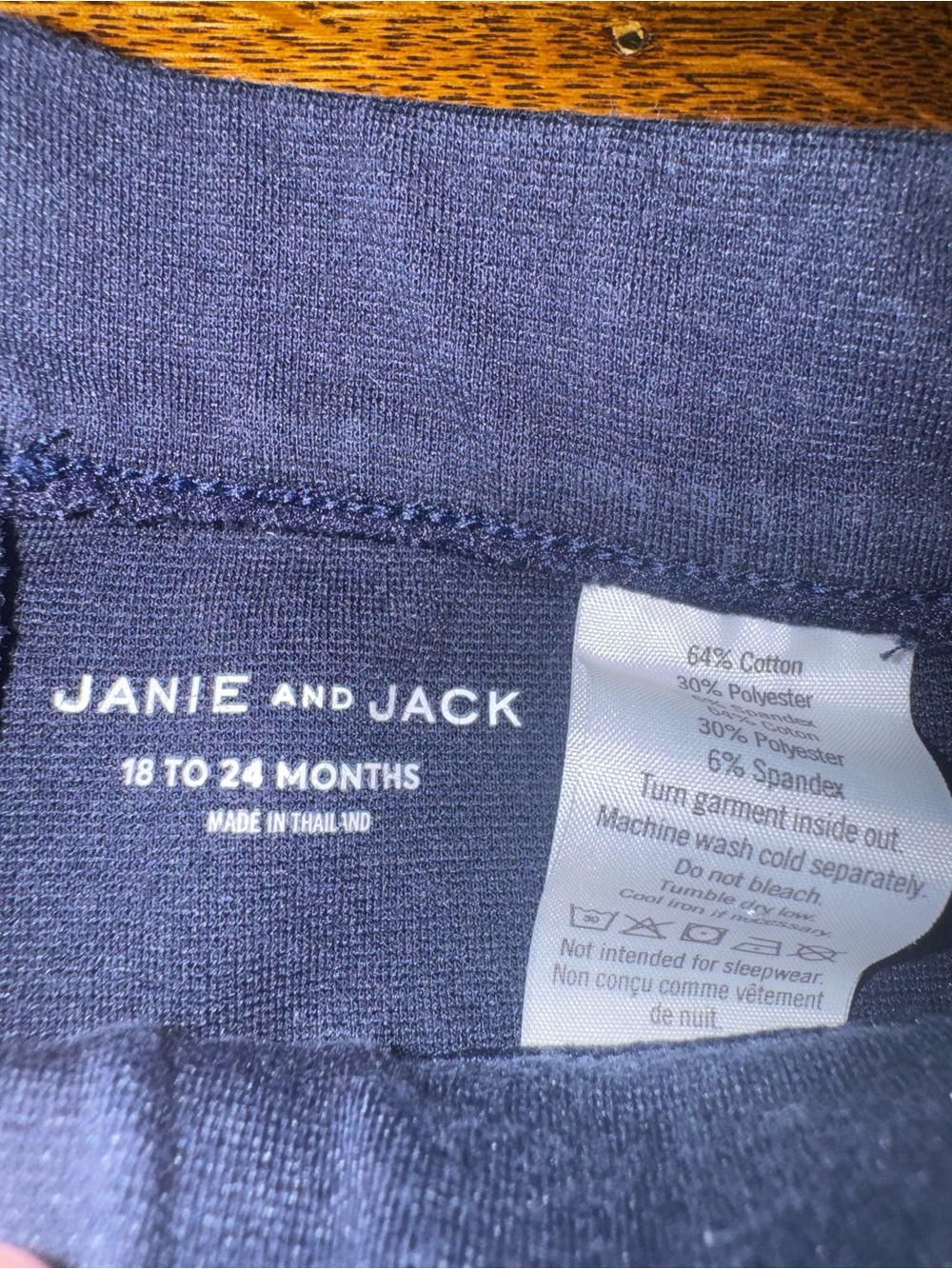 Janie and Jack Navy Pant/Leggings with Gold Button - Picture 2 of 5